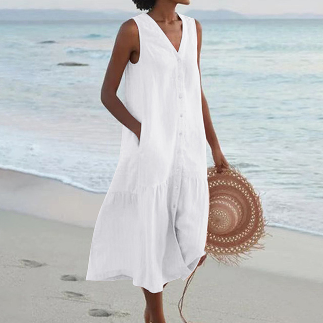 Maira - Vestido de Verano Con Cuello en V