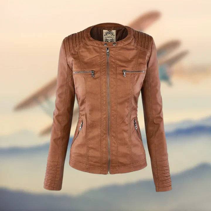 Janina - Chaqueta De Cuero Elegante y Unica