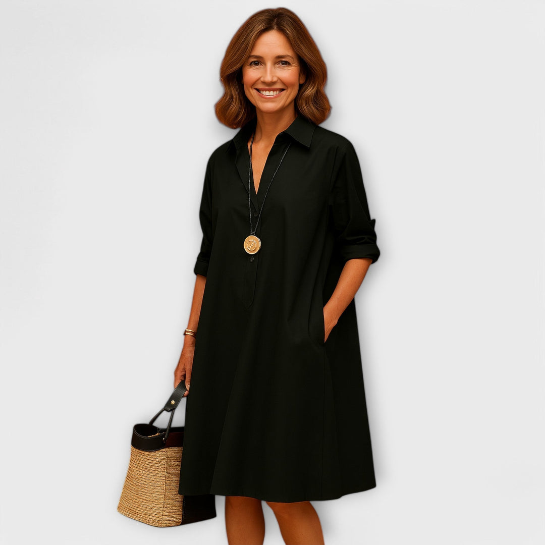 Giolanta - Vestido Camisero Moderno Con Cuello En V