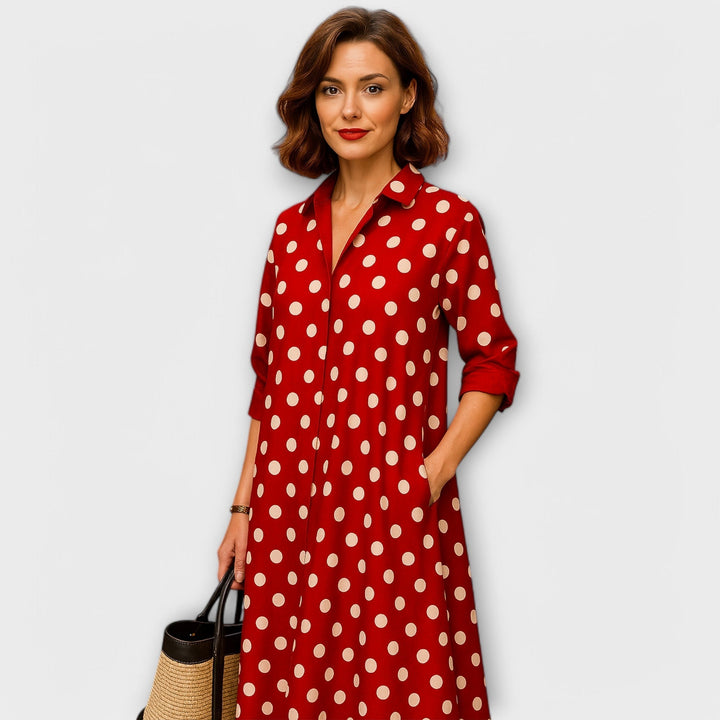 Giolanta - Vestido Camisero Moderno Con Cuello En V