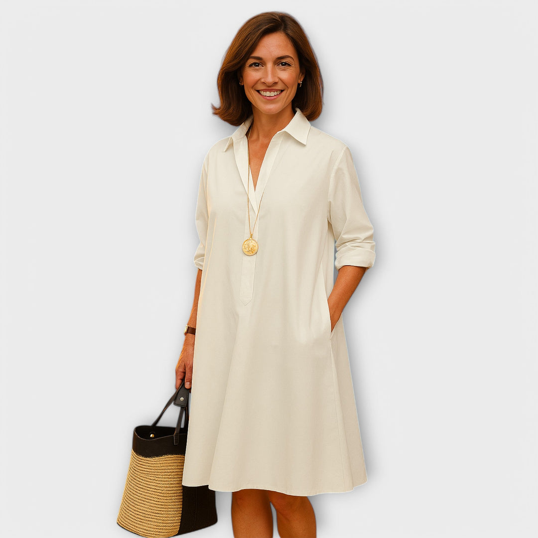 Giolanta - Vestido Camisero Moderno Con Cuello En V