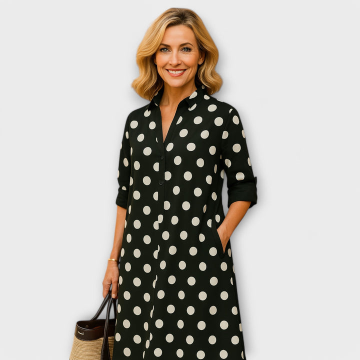 Giolanta - Vestido Camisero Moderno Con Cuello En V