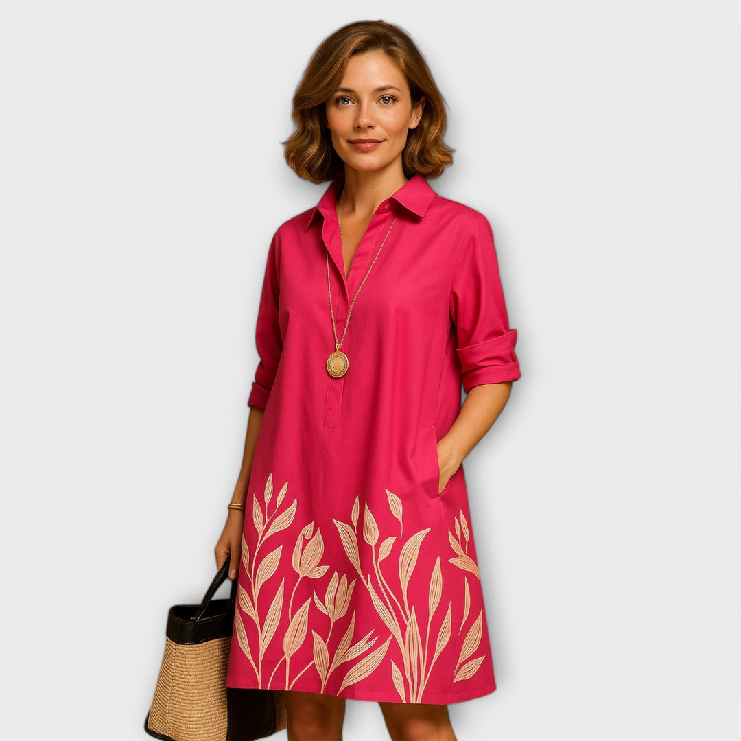 Giolanta - Vestido Camisero Moderno Con Cuello En V