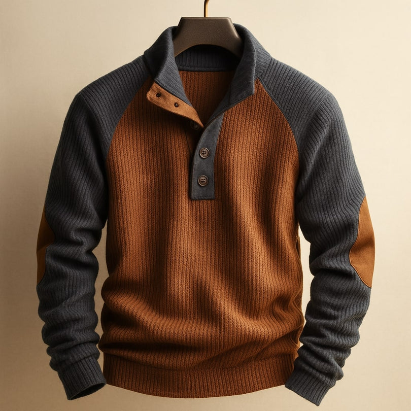 Raziel - Camisa Informal de Manga larga de Punto Con Cuello Alto
