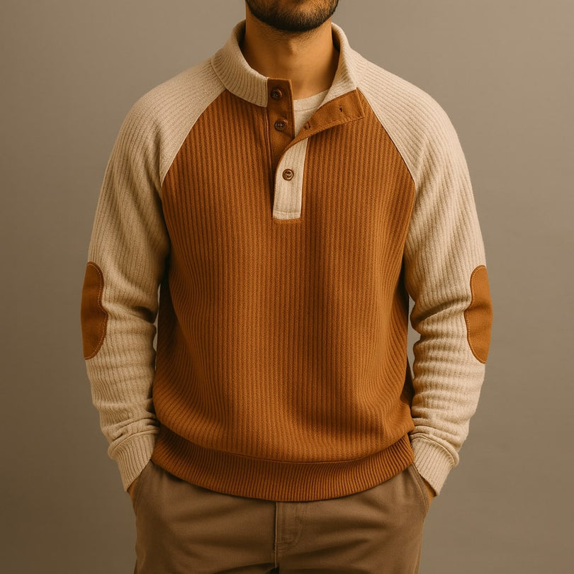 Raziel - Camisa Informal de Manga larga de Punto Con Cuello Alto