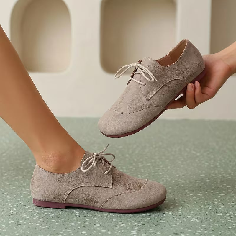 Zuniya - Zapatos Cómodos de Cuña Baja Con Cordones