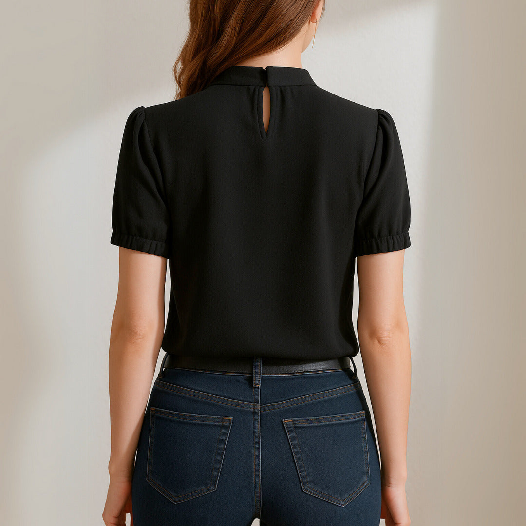 Belana - Blusa Informal Plisada Con Mangas Abiertas