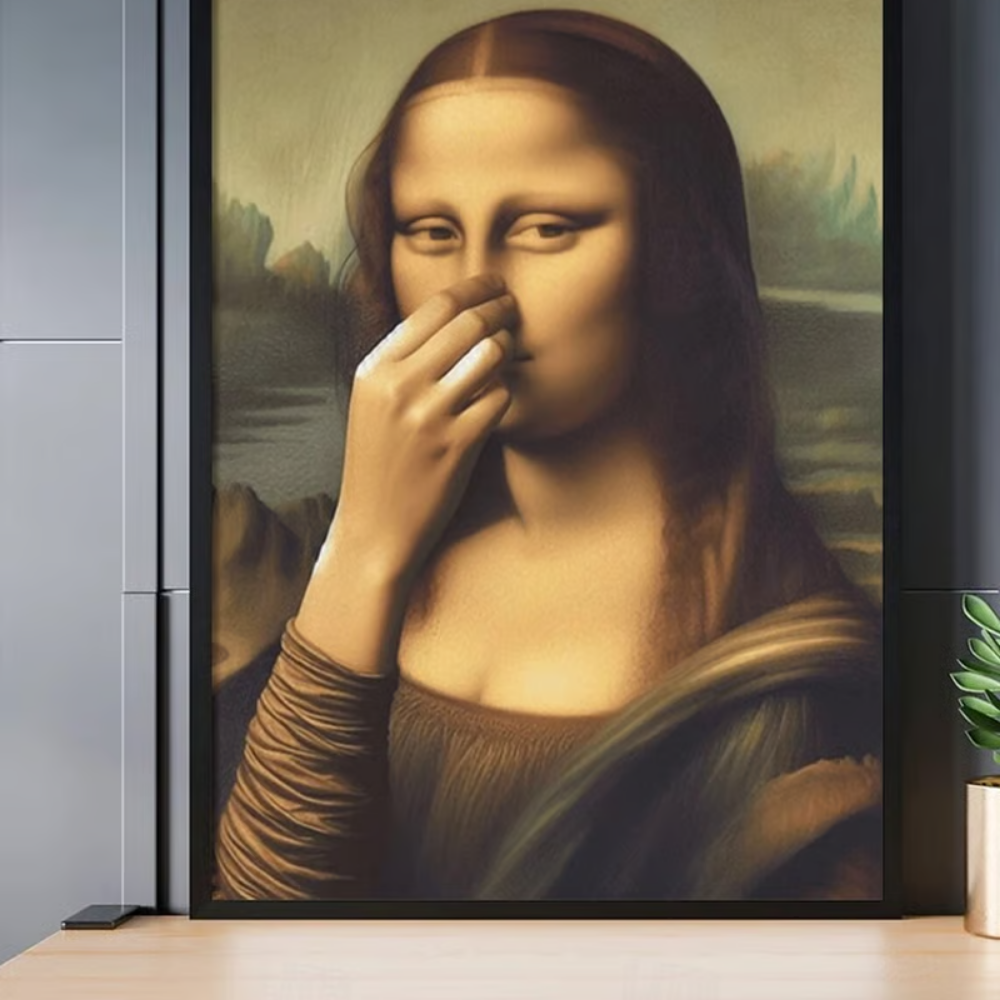 WinkArt - Póster Humorístico Mona Lisa con un Guiño