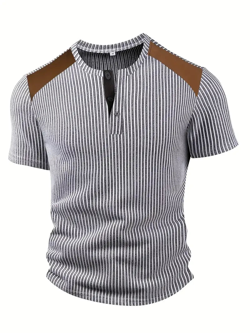 Cihan - Camisa Informal de Punto a Rayas