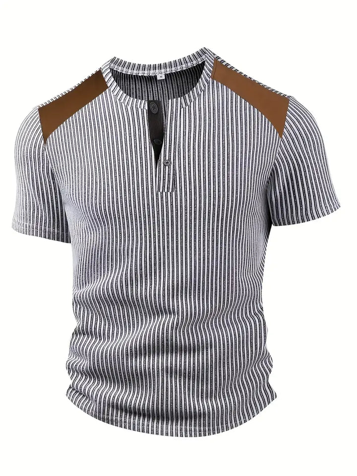 Cihan - Camisa Informal de Punto a Rayas