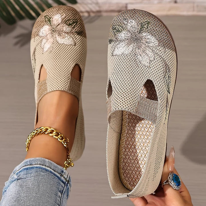 Martine – Zapatos de Punto Con Bordados Florales y Transpirables