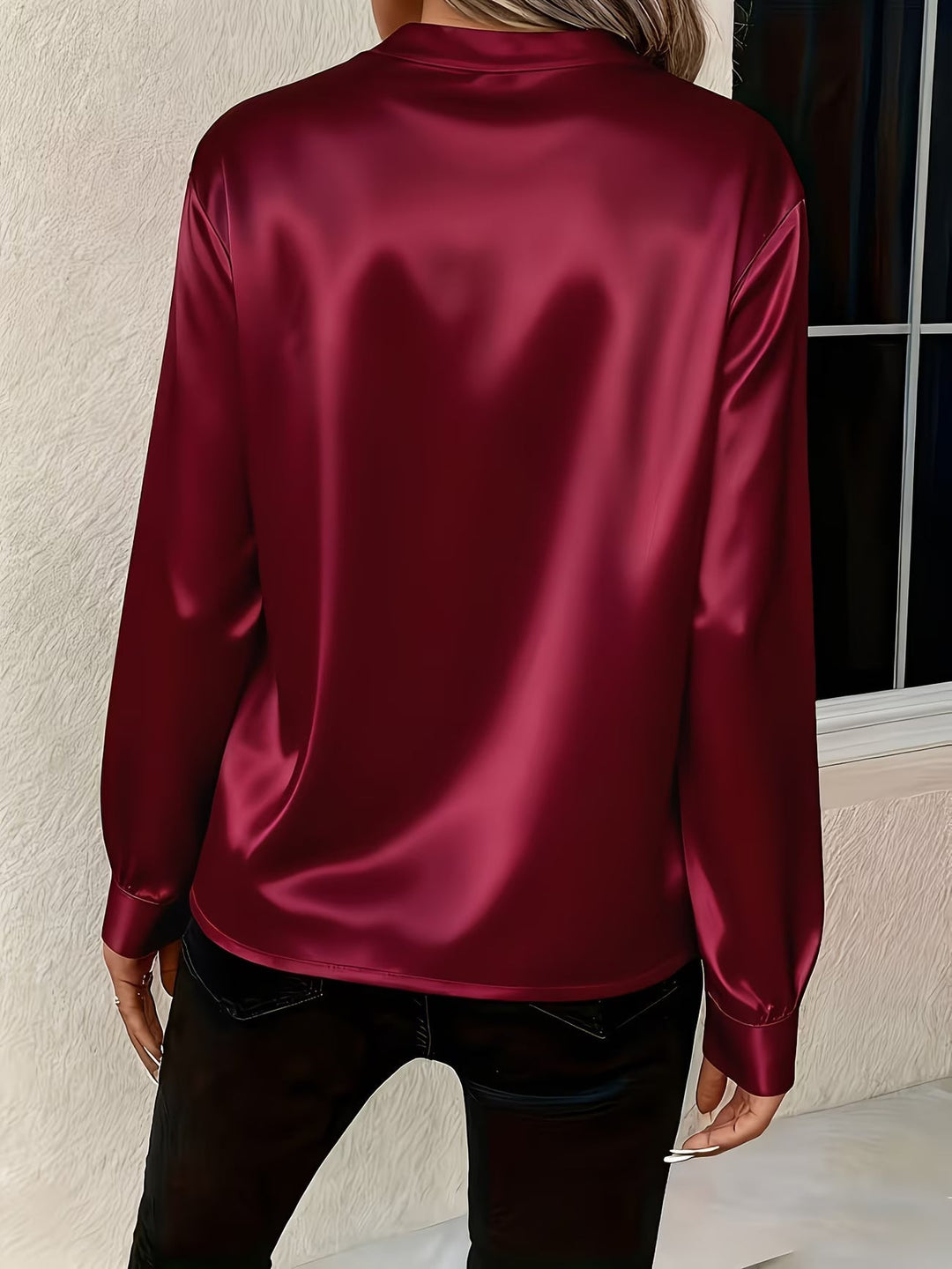 Ronika - Blusa De Manga Larga Con Cuello En V