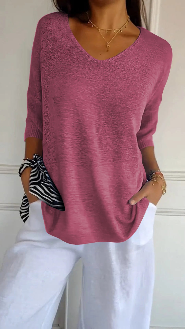 Rosal - Top De Punto Liso Con Cuello En V