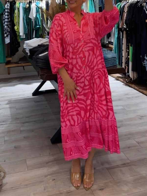 Elyanna - Vestido Estampado Con Cuello En V