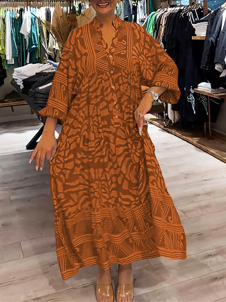 Elyanna - Vestido Estampado Con Cuello En V