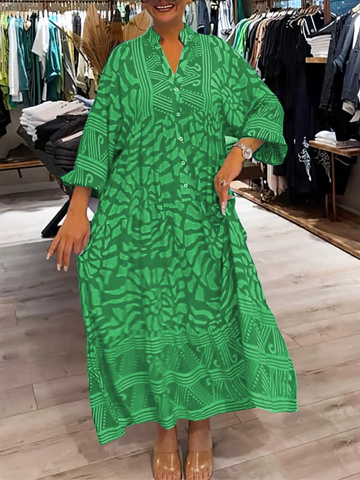 Elyanna - Vestido Estampado Con Cuello En V