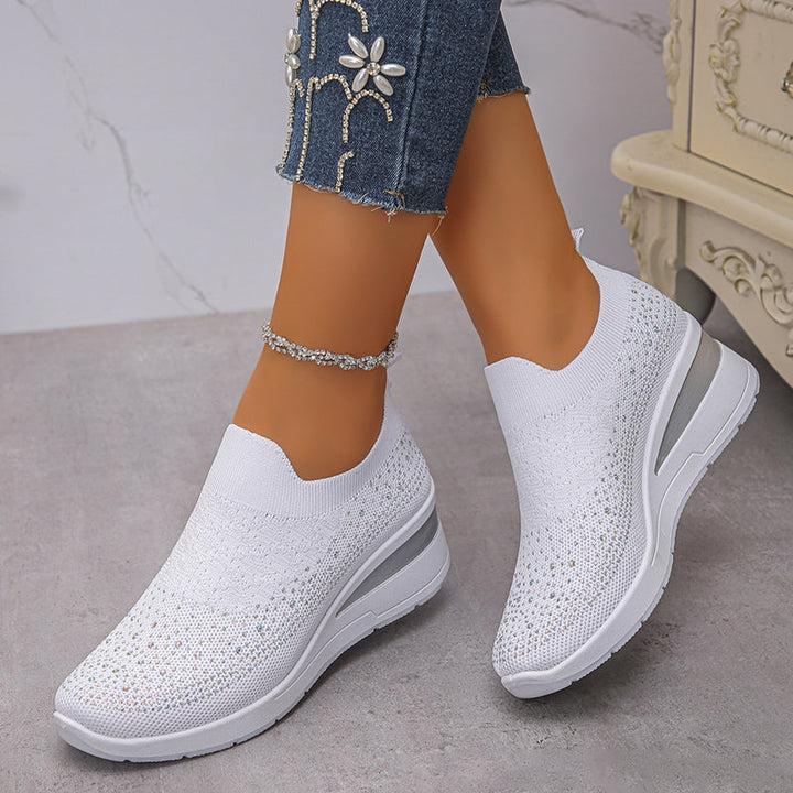 Loretha - Zapatillas Ortopédicas Con Cuña y Malla Cristalina