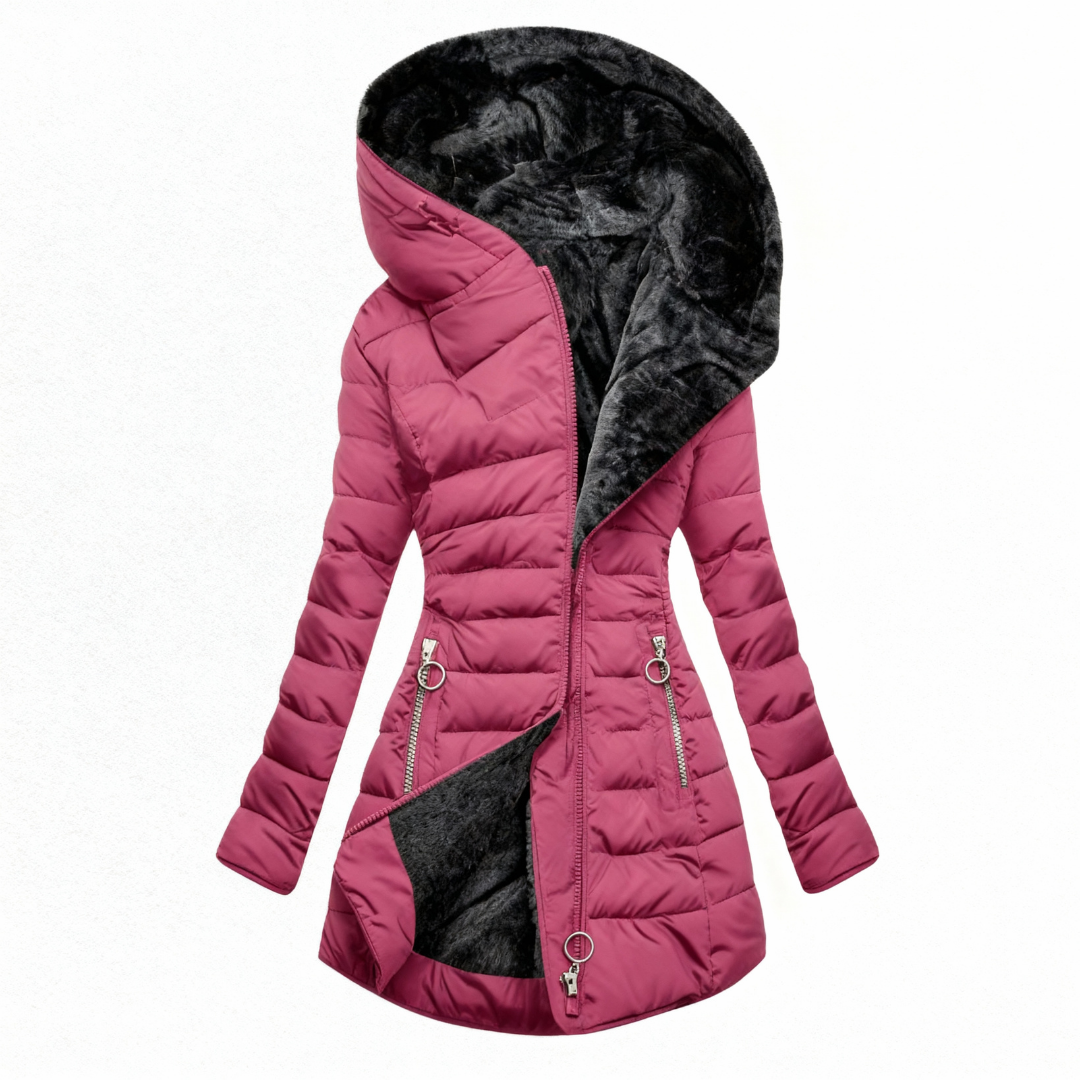 Ruchmira - Abrigo Acolchado Impermeable Con Capucha y Forro Polar
