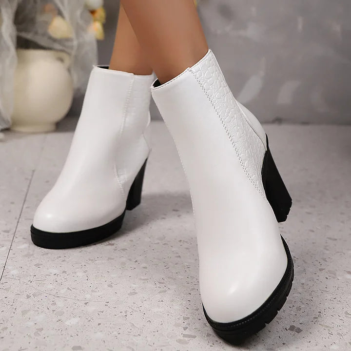 Noy - Zapatos de Tacón Grueso de Cuero