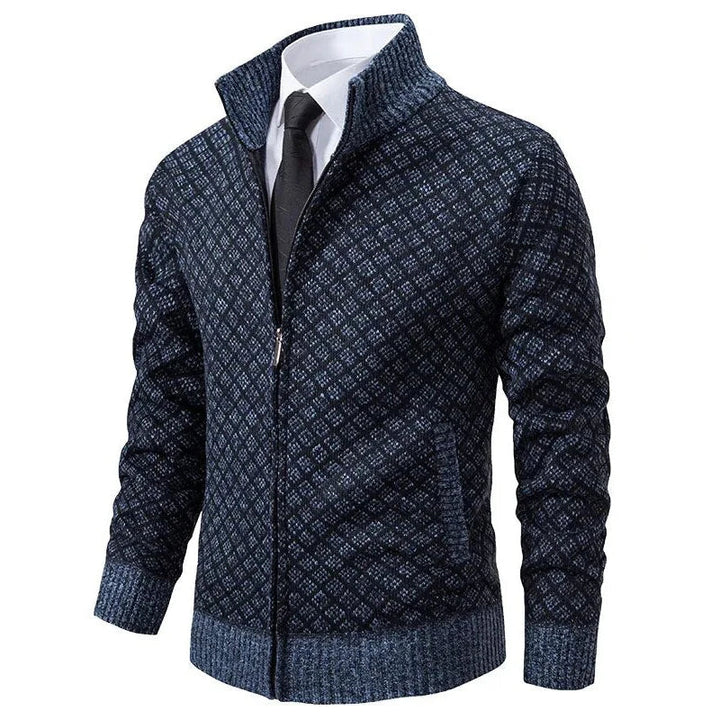 Klarik - Cárdigan De Punto Con Cremallera Completa Y Diseño De Rombos