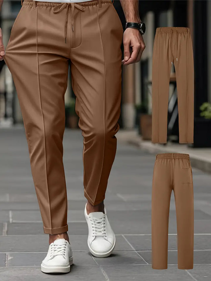 Crawford - Informal Ajuste Entallado Pantalones Con Cintura Elástica