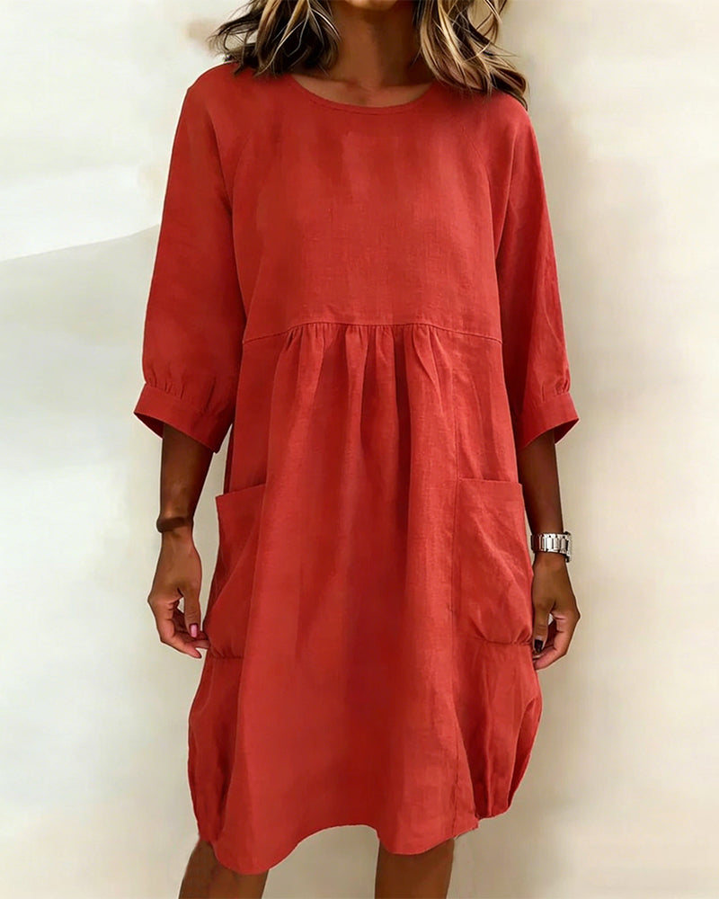 Maleesha - Vestido Elegante Con Mangas Anchas
