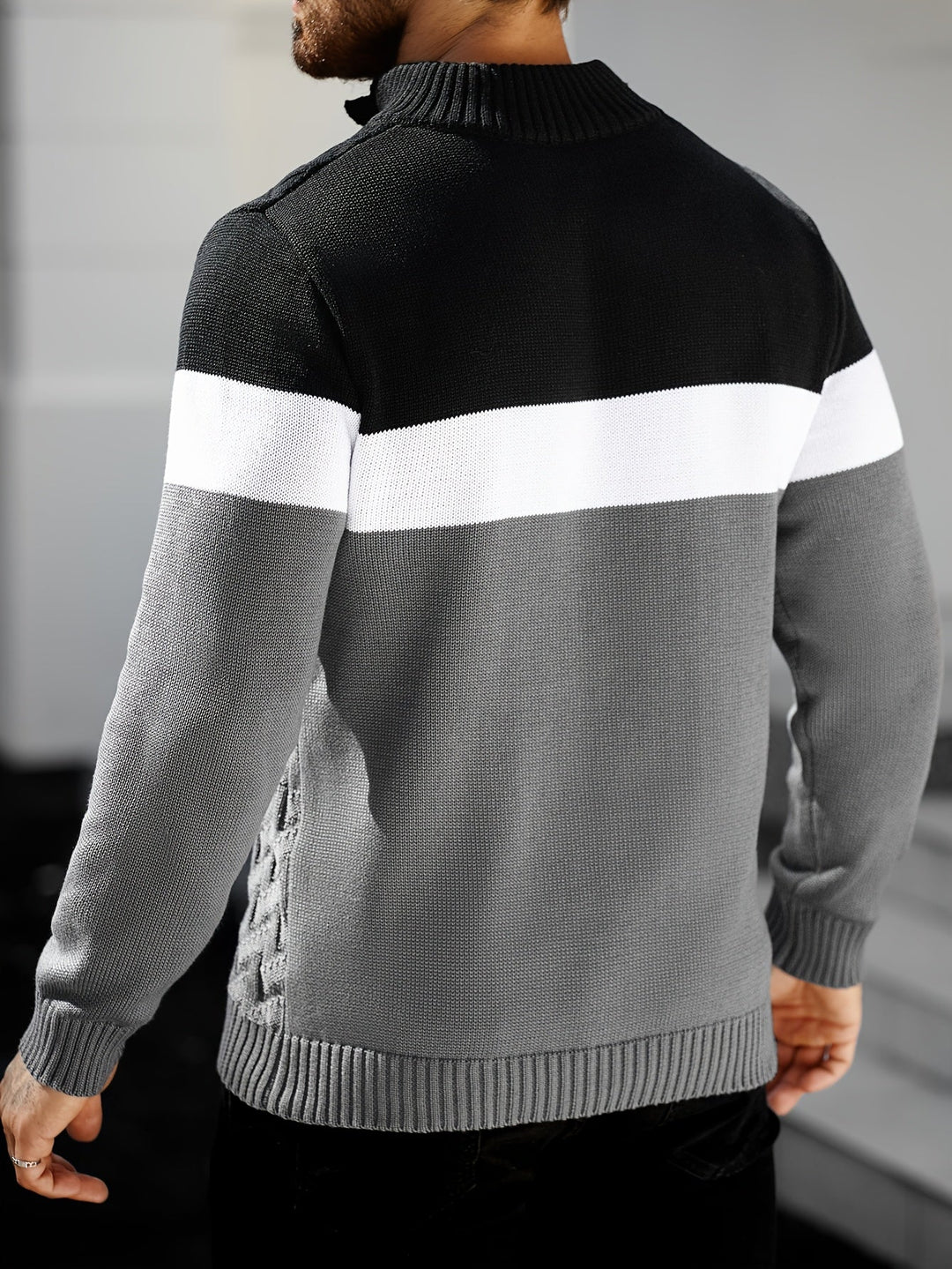Lilfad - Jersey De Punto Informal Con Cuello De Pie