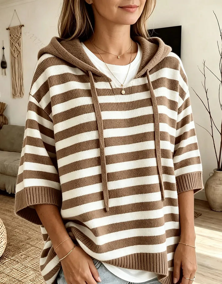 Kiera - Sudadera Con Capucha a Rayas De Corte Holgado