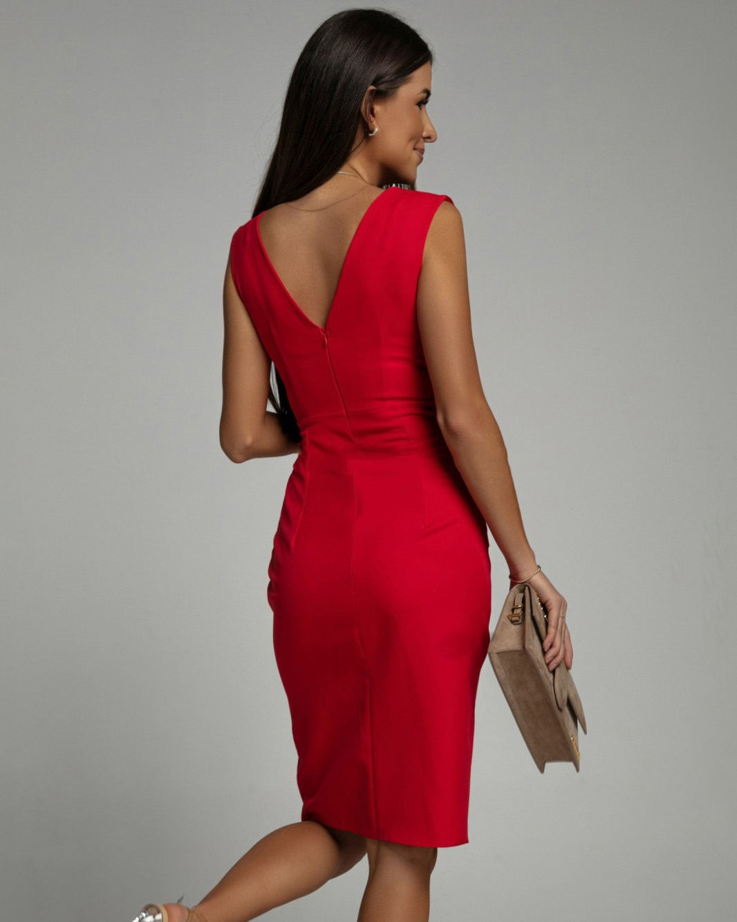 Auguste - Vestido Ajustado Con Escote en V y Abertura