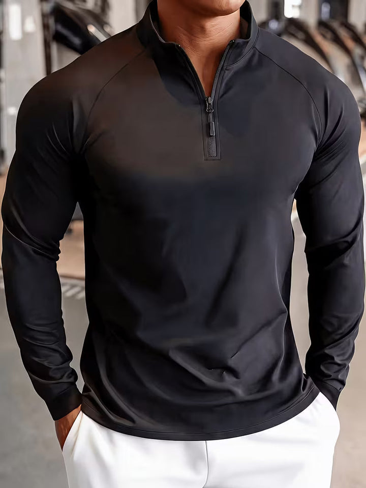 Zerdan - Sudadera De Manga Larga Con Media Cremallera