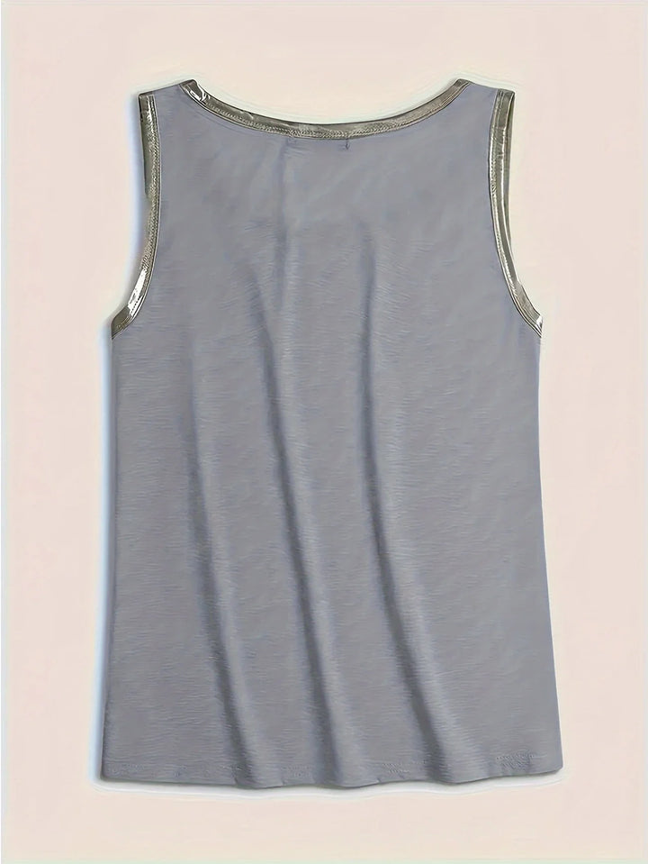 Ayuso - Sin Mangas Camiseta Sin Mangas Con Cuello Redondo
