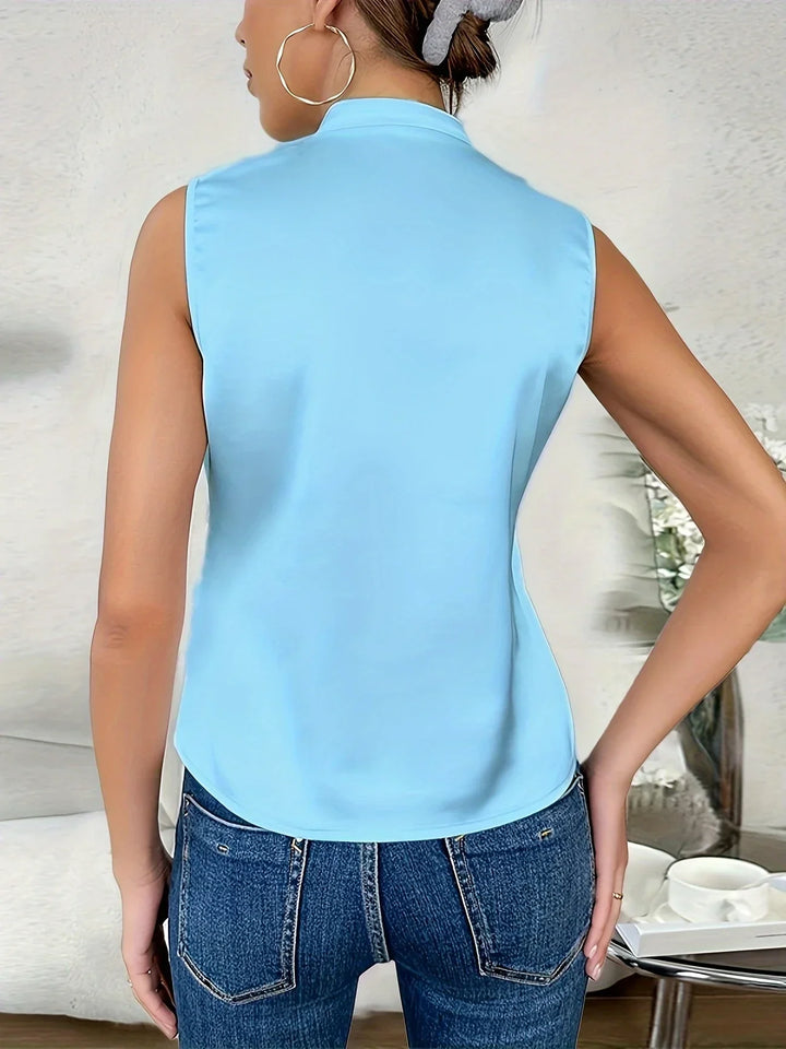 Cebulska - Elegante Sin Mangas Sobrepelliz Blusa