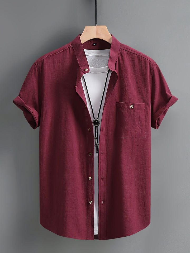 Tejada - Camisa Informal De Algodón Con Bolsillo