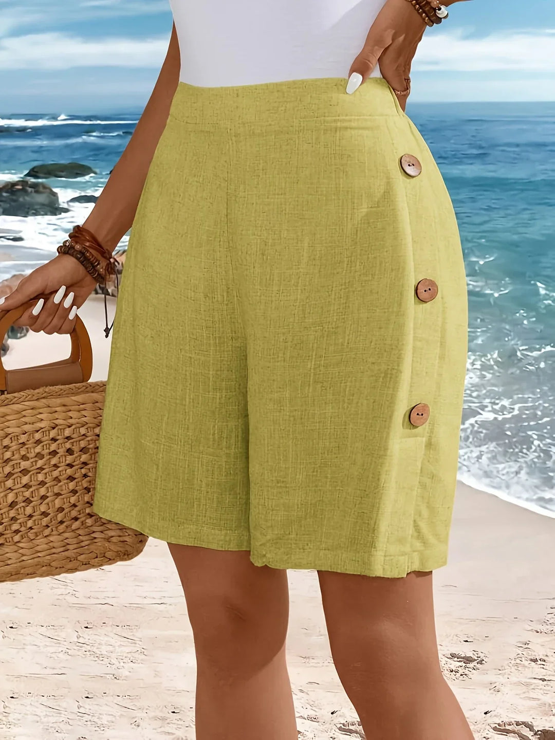 Fenella - Cómodos Pantalones Cortos Con Botones