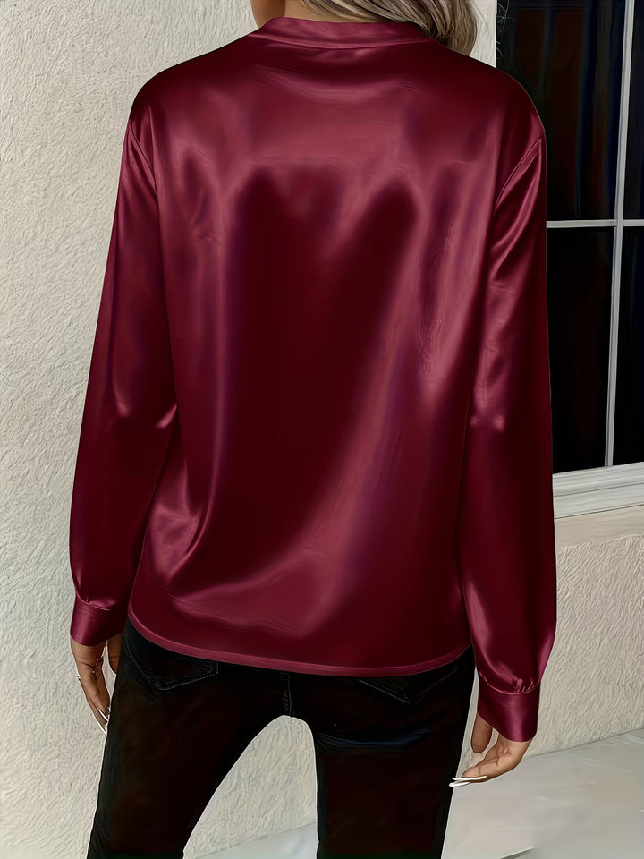 Ronika - Blusa De Manga Larga Con Cuello En V