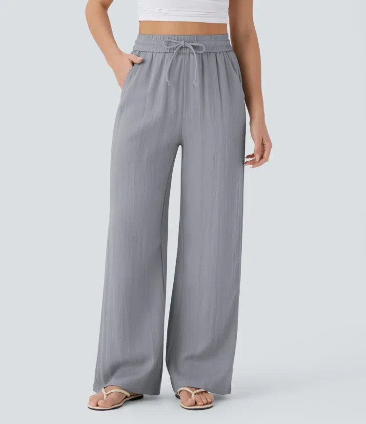 Zafeiria - Elegantes Pantalones De Lino