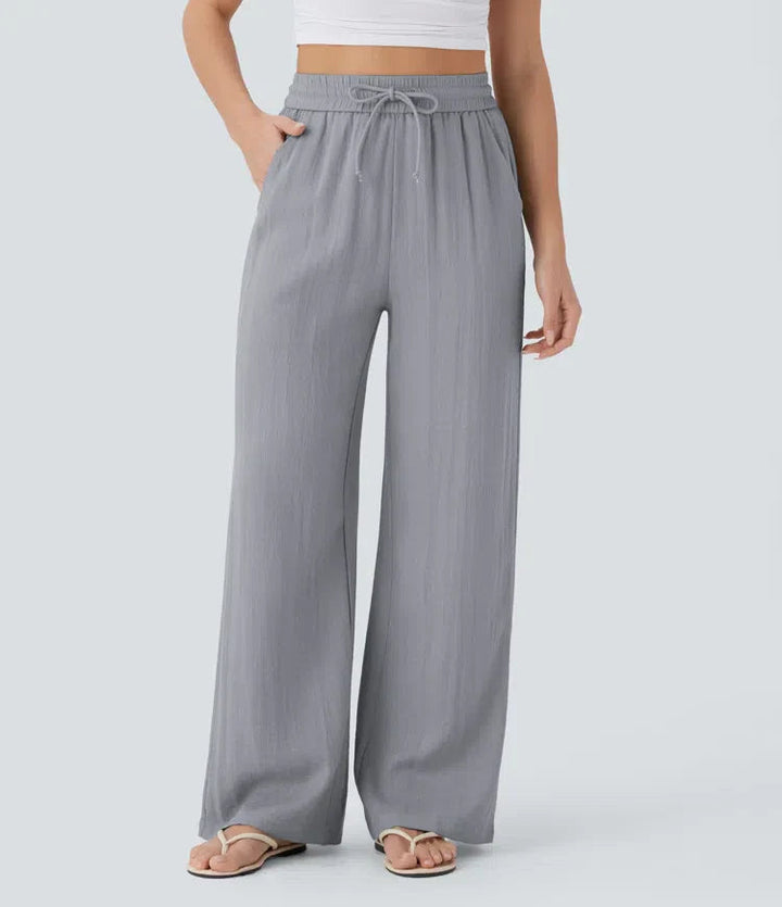 Zafeiria - Elegantes Pantalones De Lino