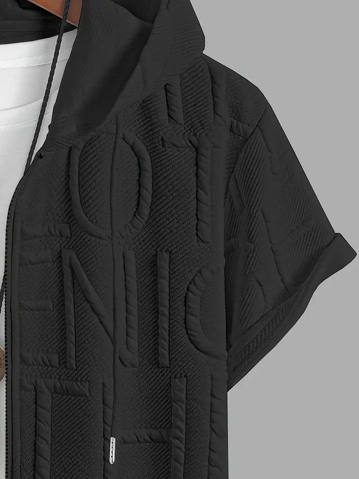 Henryk - Elegante Sudadera Con Capucha Manga Corta y Cremallera