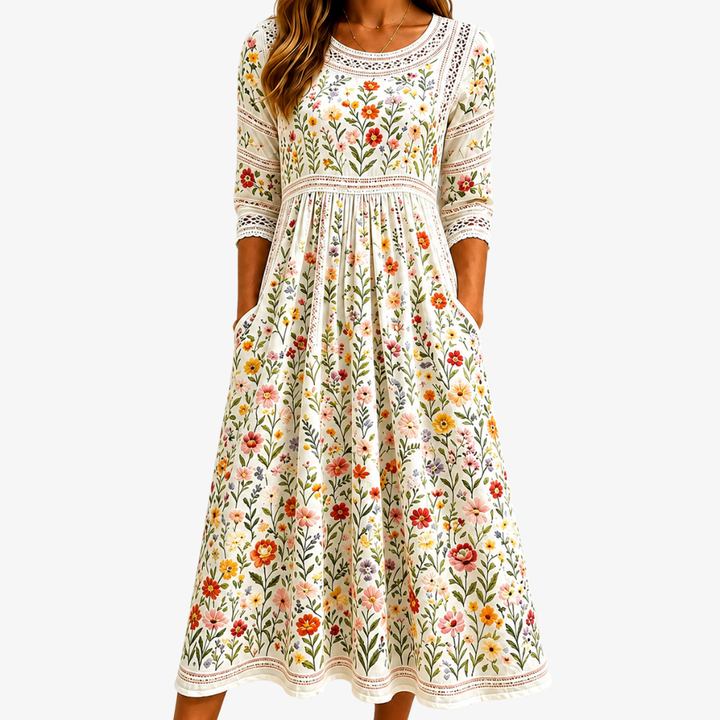 Lejina - Vestido Midi «Colgante Pradera de Flores»»