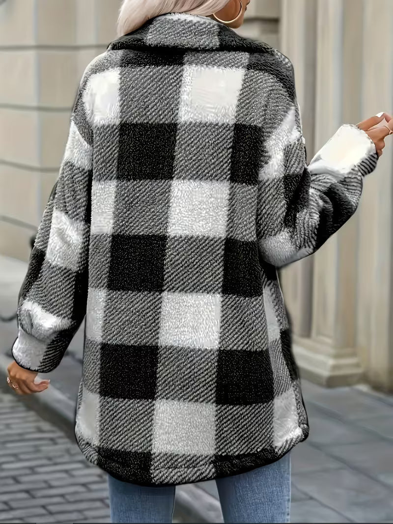 Zariana - Chaqueta De Felpa a Cuadros «Transfronterizo»