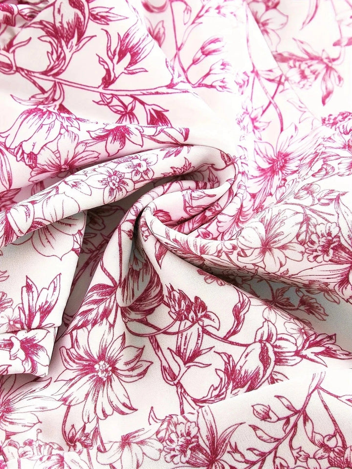 Ortagus - Vestido Floral Con Volantes