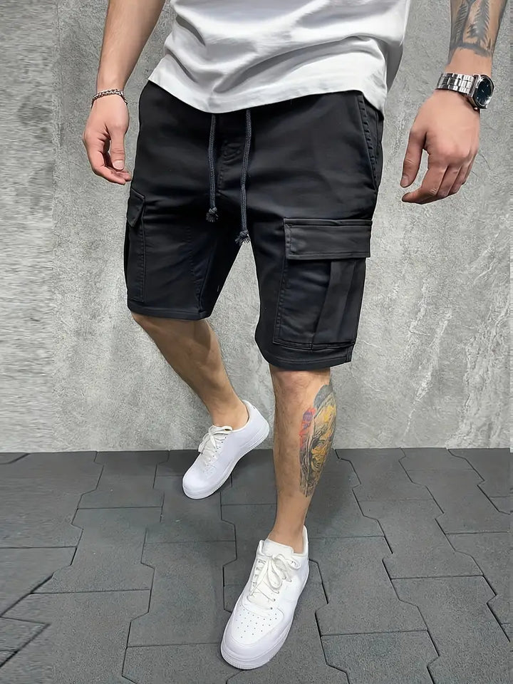 Jelte - Pantalones Cortos Cargo Informales Sin Elasticidad y Con Cordón