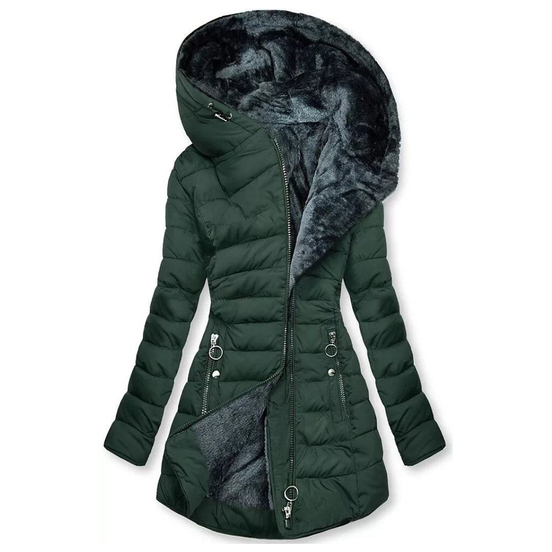 Ruchmira - Abrigo Acolchado Impermeable Con Capucha y Forro Polar