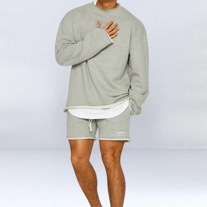 Leszek - Elegantes Camisas De Jersey De Manga Larga Con Pantalones Cortos