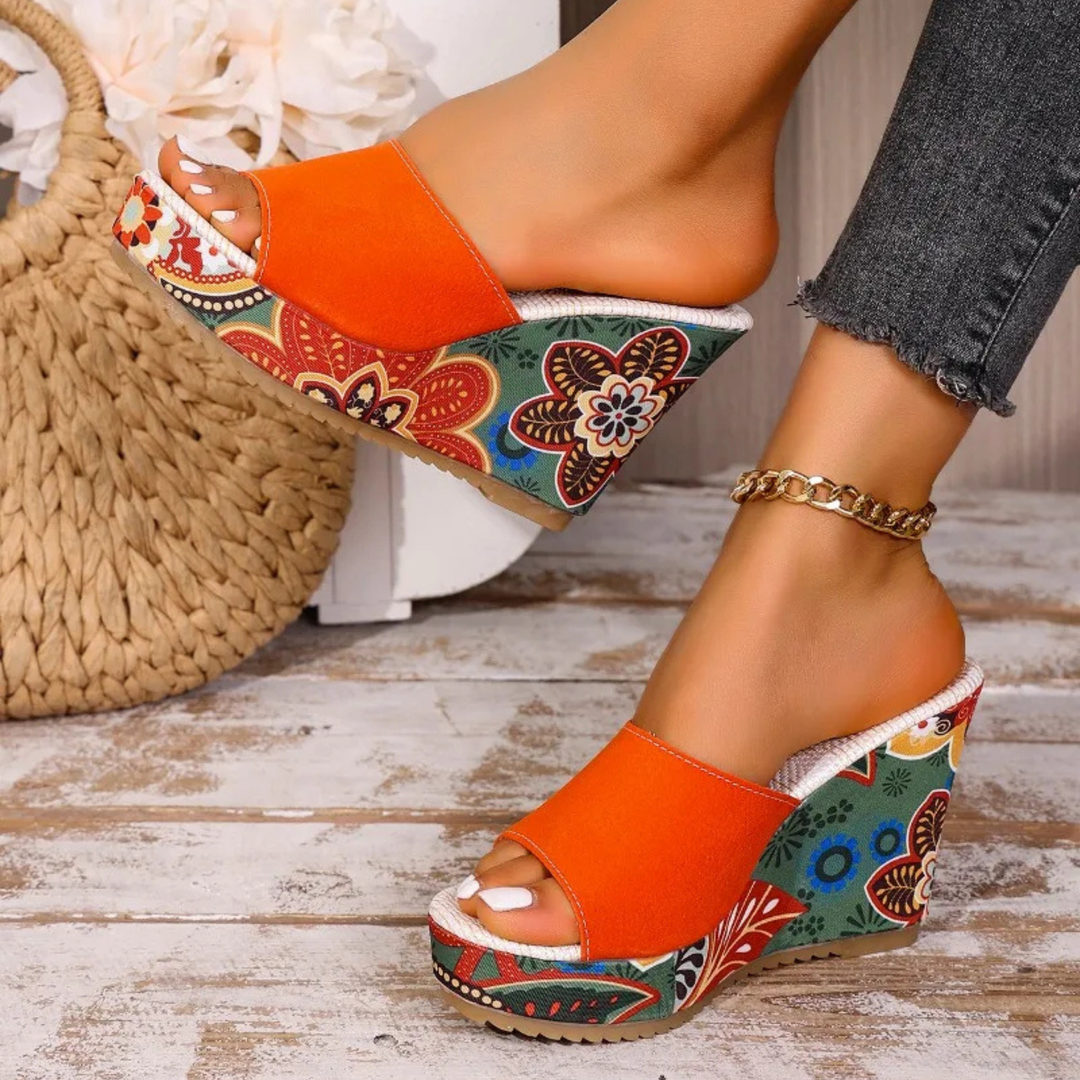 Talora - Mules Esculturales Con Tacón Floral