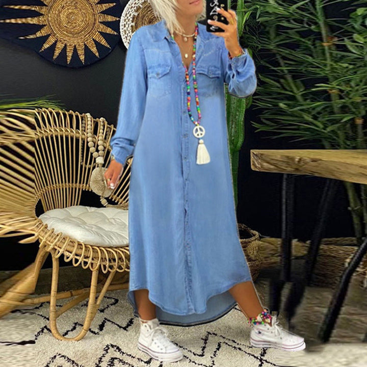 Dorota - Vestido Vaquero de Manga Larga