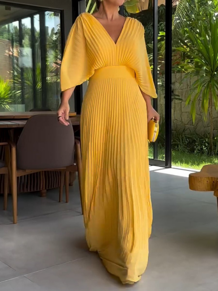 Valerija - Vestido Largo Plisado Vibrante