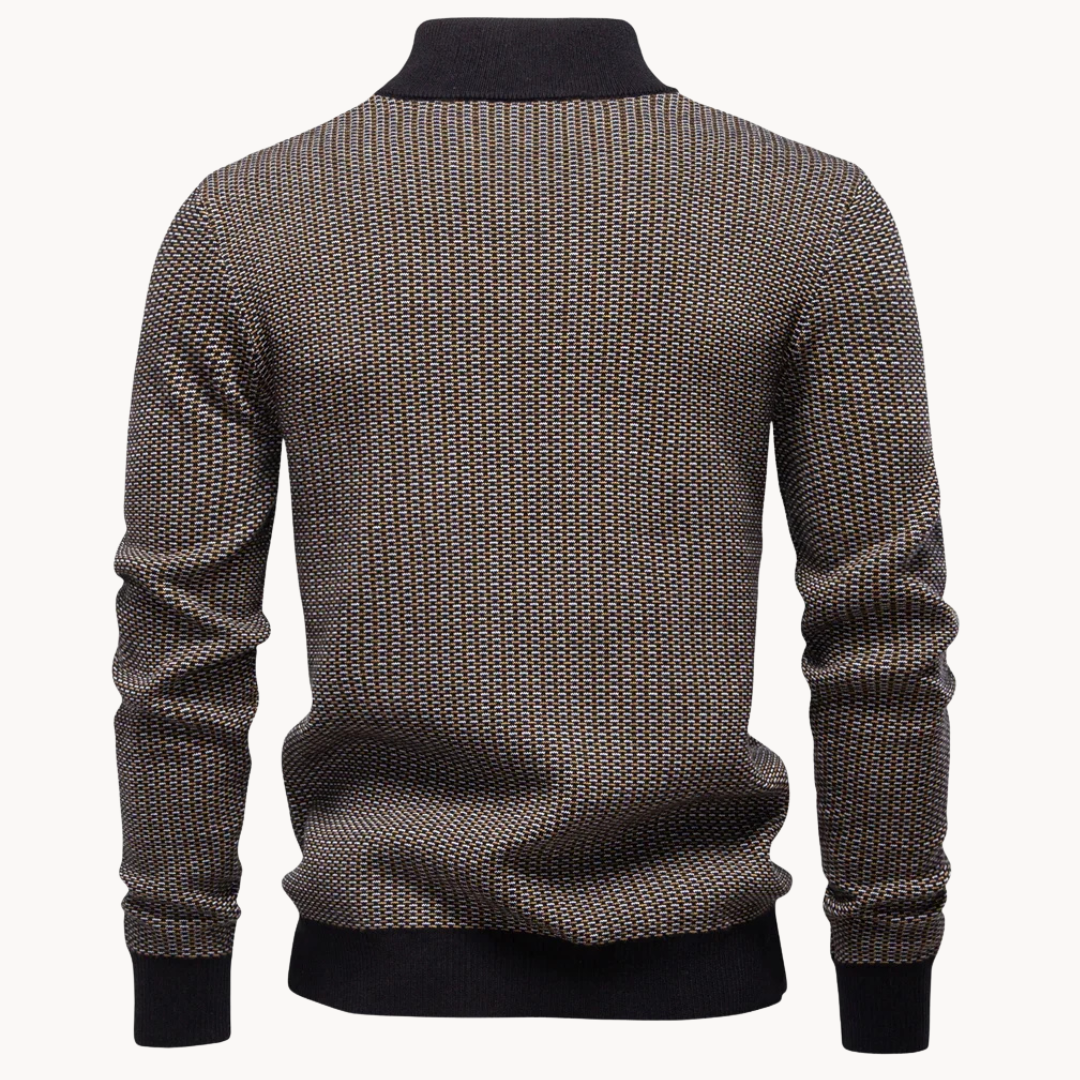 Limman - Jersey De Punto Jacquard Con Media Cremallera