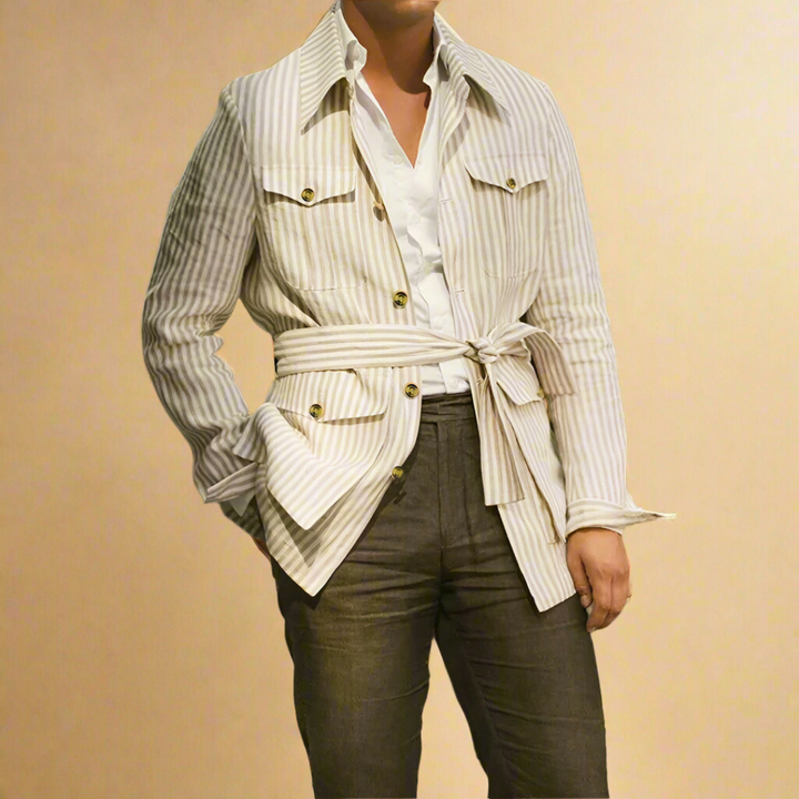 Davion - Camisa Informal Con Cinturón y Múltiples Bolsillos