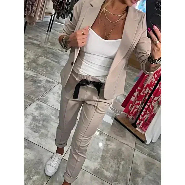 Jocelyne - Elegante Conjunto De Blázer Pantalones